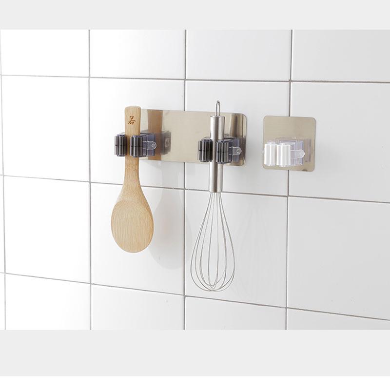 1/2/5pcs Multi-purpose Hooks Kitchen Bathroom Strong Hook Adhesive Wall Mounted Mop Organizer Holder Rackbrush Broom Hanger Hook