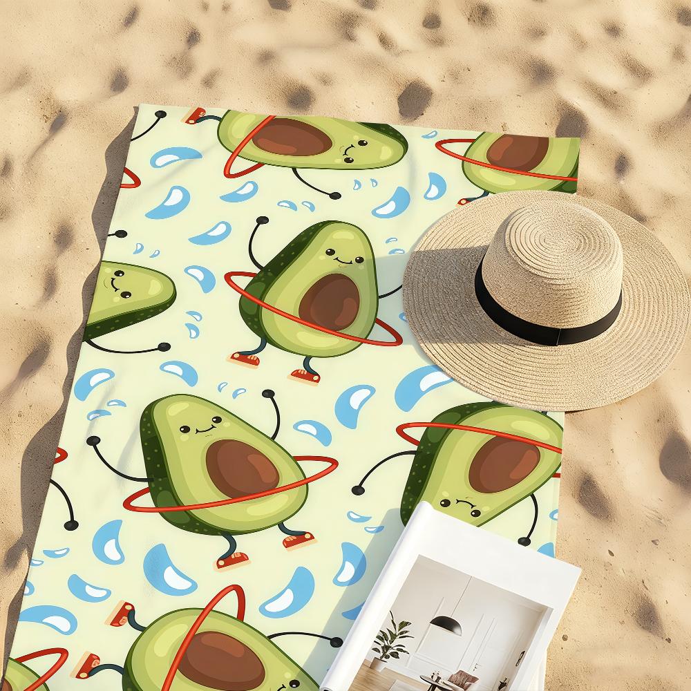 Süßes Avocado-Muster Handtuch Schnelltrocknend Strandhandtücher Sind Geeignet Für Schwimmbäder Camping Yoga Und Das Fitnessstudio