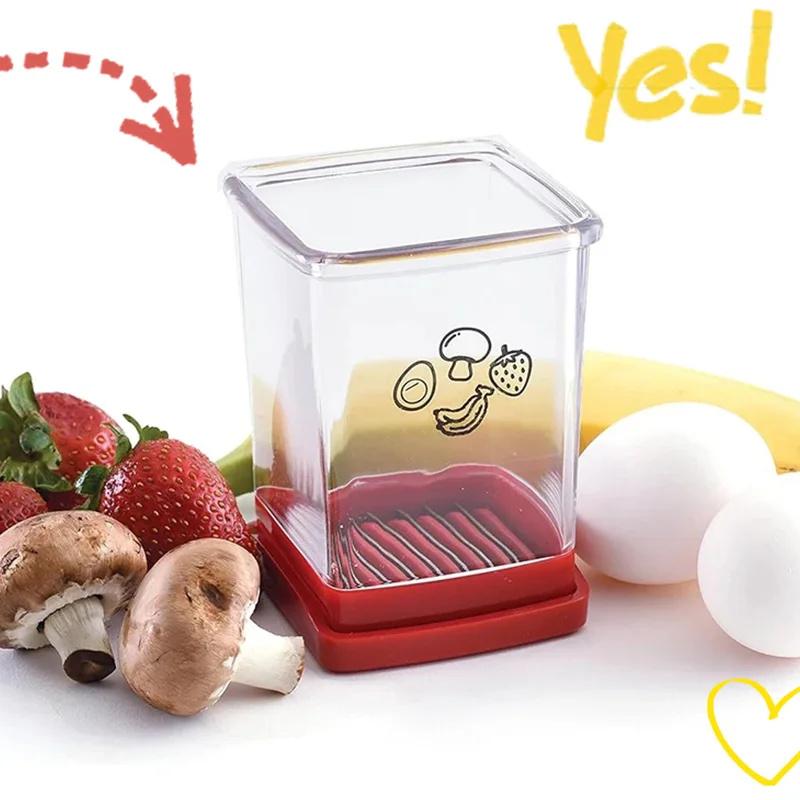 Fruit Vegetable Speed Slicer with Push Plate Manual Cup Cutter Portable Banana Strawberry Slicing Tool Kitchen Accessories