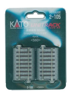 KATO HO Gauge Straight Track 60mm 4 Pieces 2-105 Railway Model Supplies