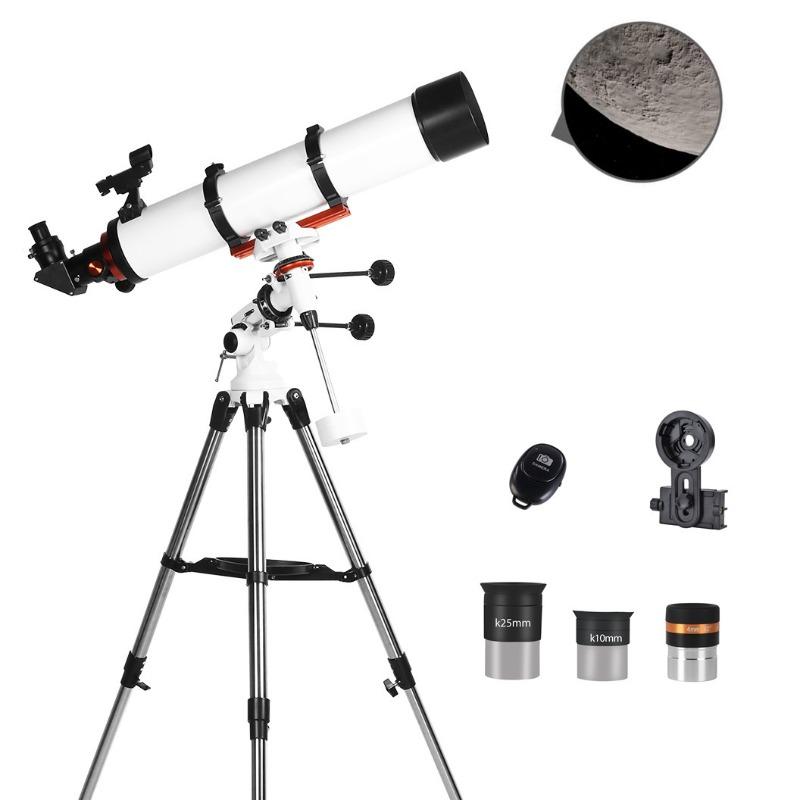 120900 Astronomical Telescope Large Aperture Equatorial Refracting Outdoor High Magnification HD Professional Stargazing Moon