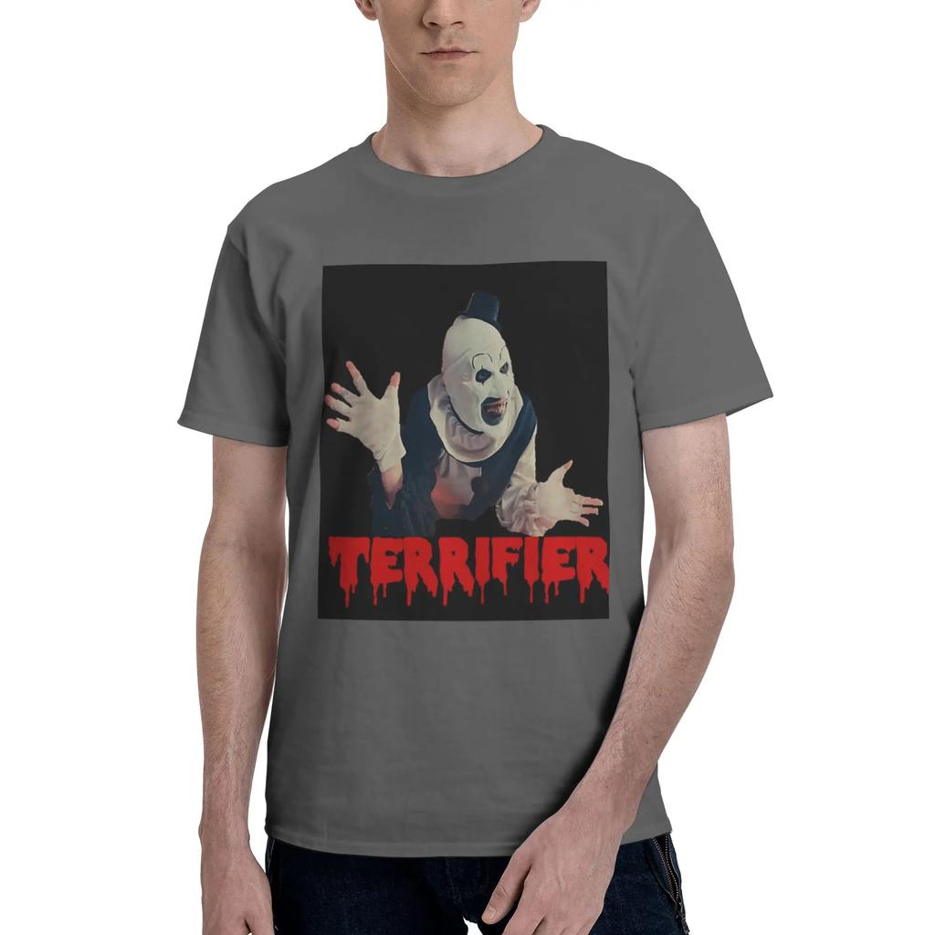 Halloween Movie Terrifier Horror Clown  100 Cotton TShirt Mens Oversized T Shirts Men ONeck Short Sleeve S6XL