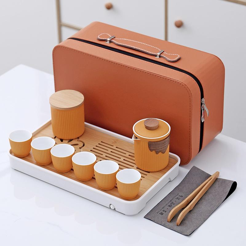 Creative Guochao Souvenir Ceramic Portable Travel Tea Set Business Company High-end Gifts
