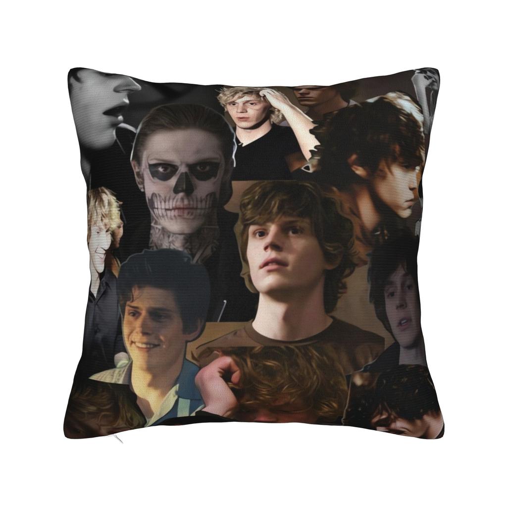 Vintage Evan Peters Black White Group Pillowcases Retro Trendy Pillow Case For Sofa Home Decor Soft Pillow Cover