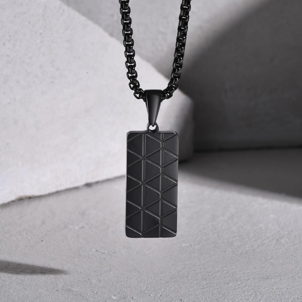 Vnox Piccoli Ciondoli Medagliette Militari Collane per Uomo Ragazzi, Acciaio Inossidabile Colore Nero Argento Medaglietta Militare con Catena a Scatola Regalo per Lui