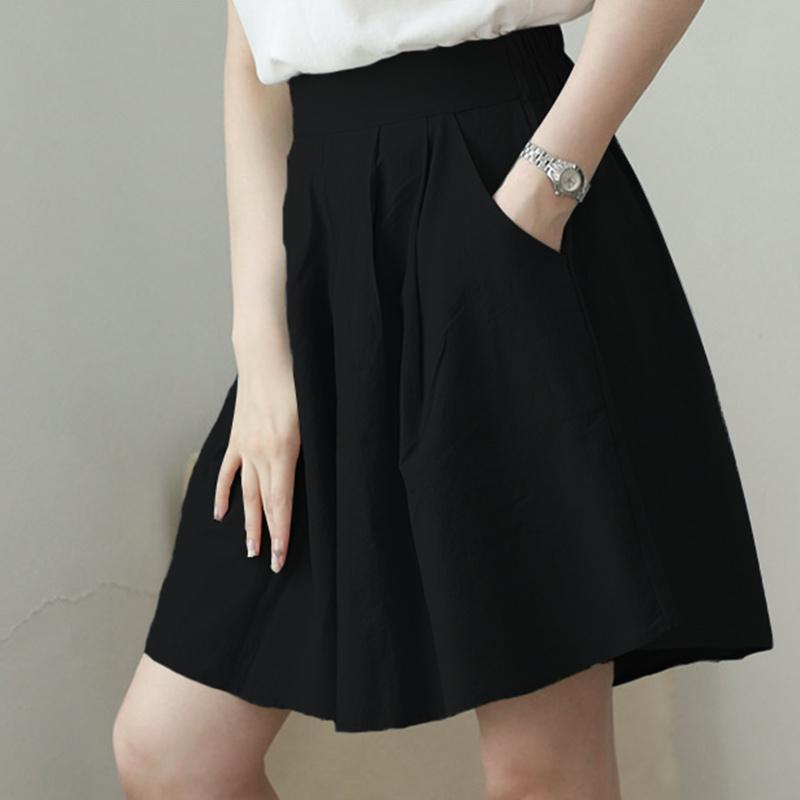 Short taille haute grande taille pour femme, pantalon ample à jambes larges, couleur unie, décontracté, tendance