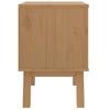 OLDEN Nightstand White and Brown Solid Pine Wood