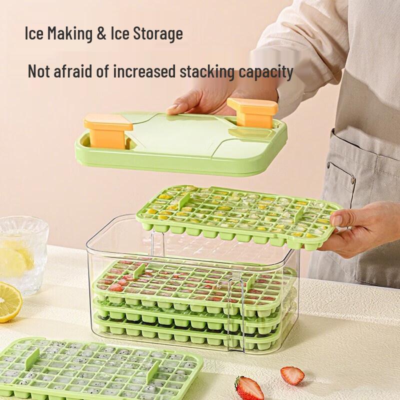 

Baijie 3-Layer Food-Grade Ice Cube Tray Set