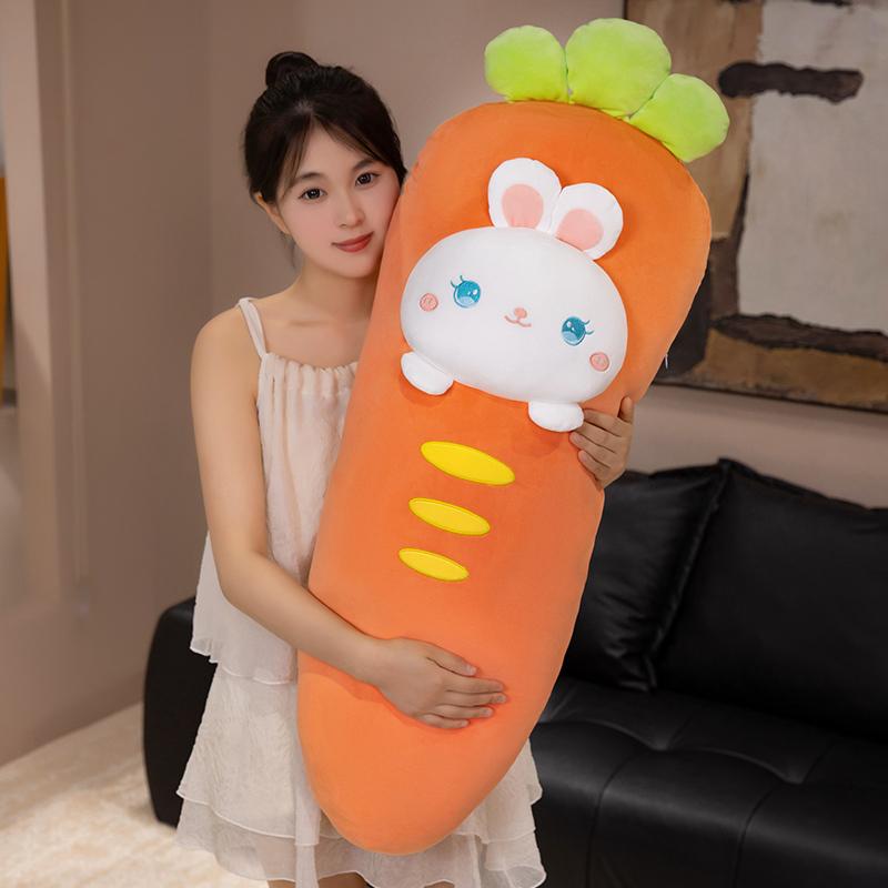 New Carrot Strawberry Rabbit Plush Toys Cozy Soft Big Size Cartoon Throw Pillow Soothing Sleeping Companion Cute Home Decor