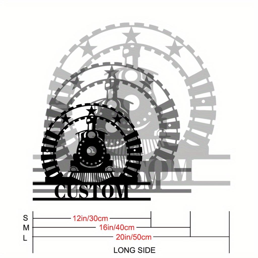 Custom Vintage Train Metal Wall Art Sign Durable Kids Room Decor