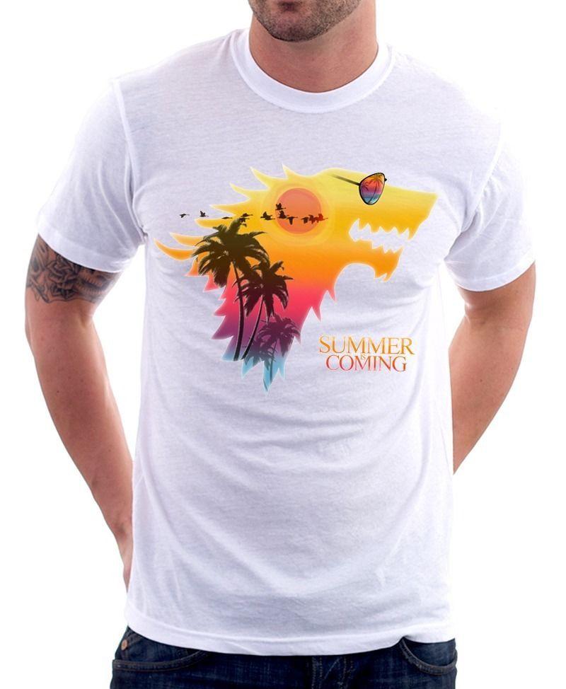 GOT Game of Thrones Summer Winter STARK Winterfell white t-shirt OZ9628 S