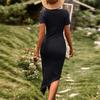 New Fashion Trend Women's High Elastic Light Casual Knitted Dress