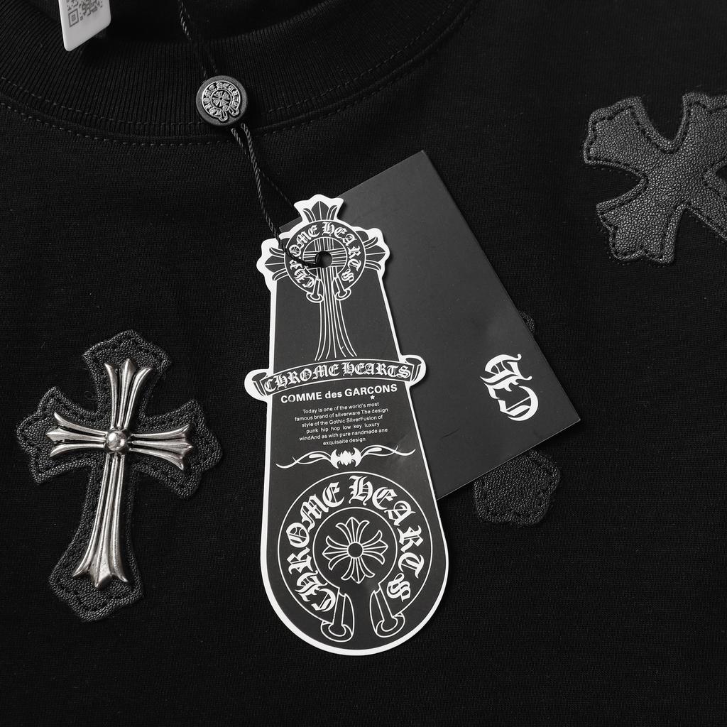 9989 CHROME HEARTS 2025 Summer New High Quality Cotton Round Neck Loose Large Size Men's and Women's T-shirt Couple T-shirt