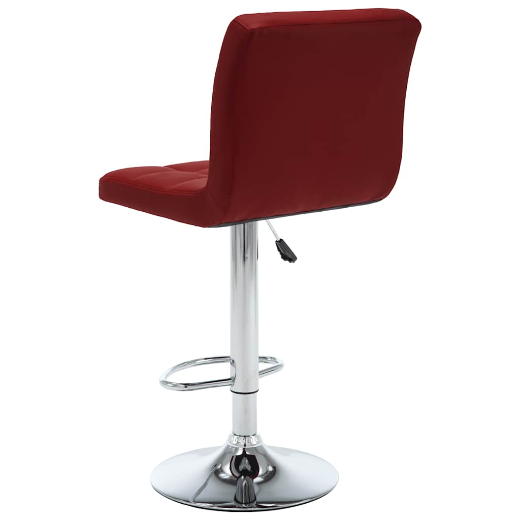 Bar Stool Set 2 Pieces Burgundy Artificial Leather