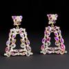 Wind Geometric Square Hollow Fashion Versatile Diamond Earrings Irregular Bohemian Earrings