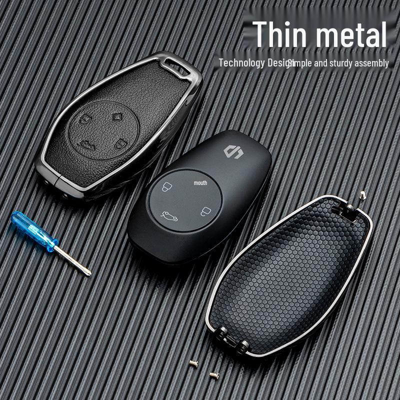 Leather Alloy Full Coverage Key Shell for Leapmotor T03/C11/C01/S01