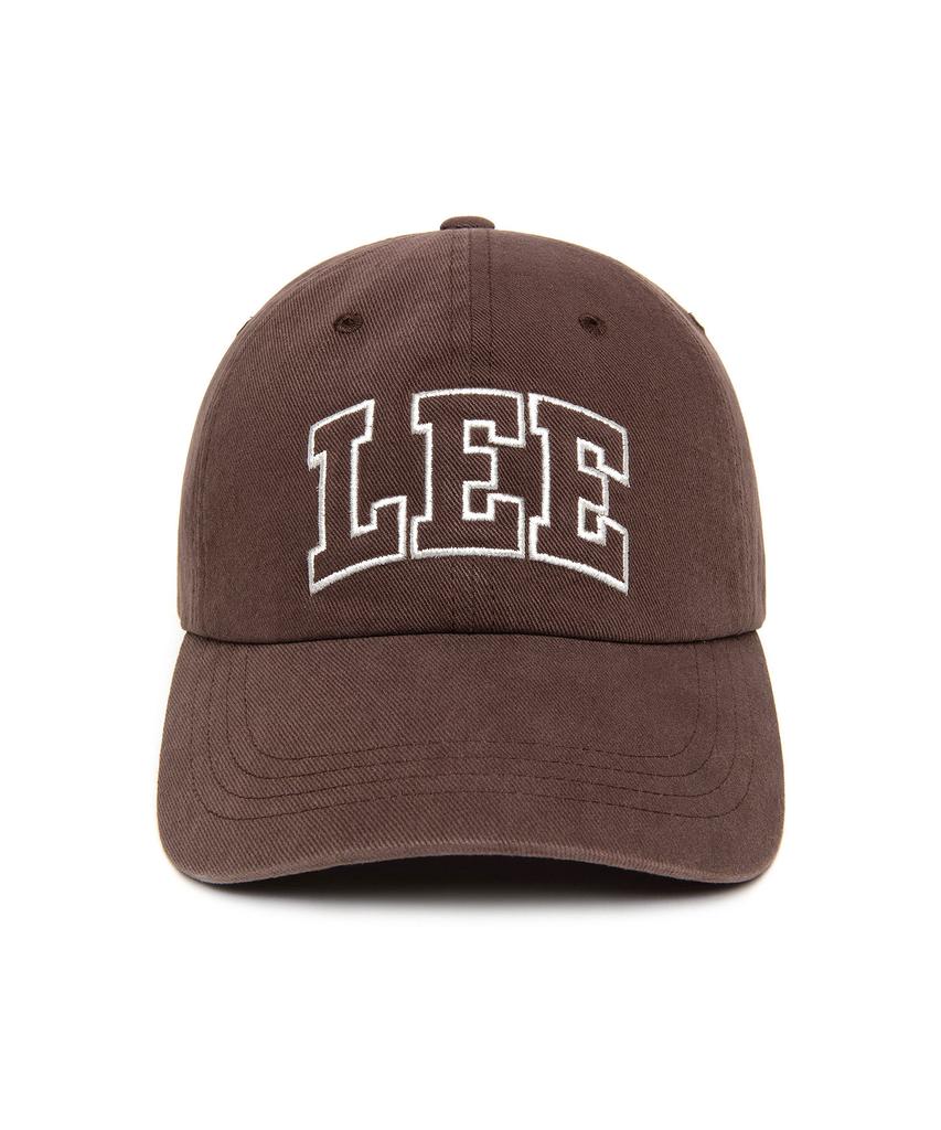 LEE Applique Big Logo Cotton Ball Cap Brown