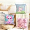 Cartoon Cute Pink Axolotl Various Sizes Square Pillow Case For Car Home Bedchamber Decor
