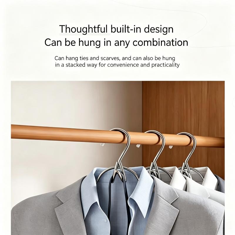 Adjustable 2 In 1 Cloth Hangers with Clips Heavy Duty Non-Slip Jeans Skirt Hangers for Home Wardrobe Storage