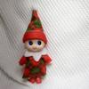 Holiday Baby Elf Miniature Doll with Plaids Accessories For Home Office Christmas Decors Festives Desktop Shelf Display