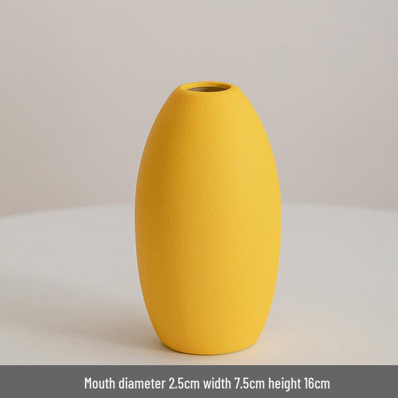 Modern Minimalist Black Ceramic Vase for Home Décor - Small Dried Flower Vase for Living Room