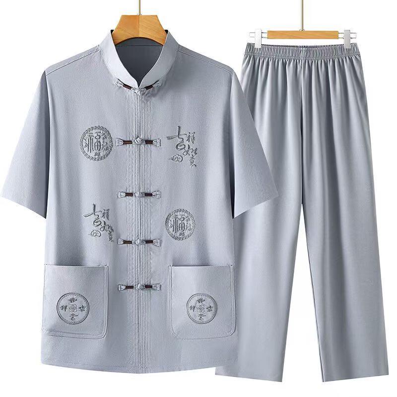 Men's Chinese Style Summer Tang Suit & Tai Chi Outfit Set
