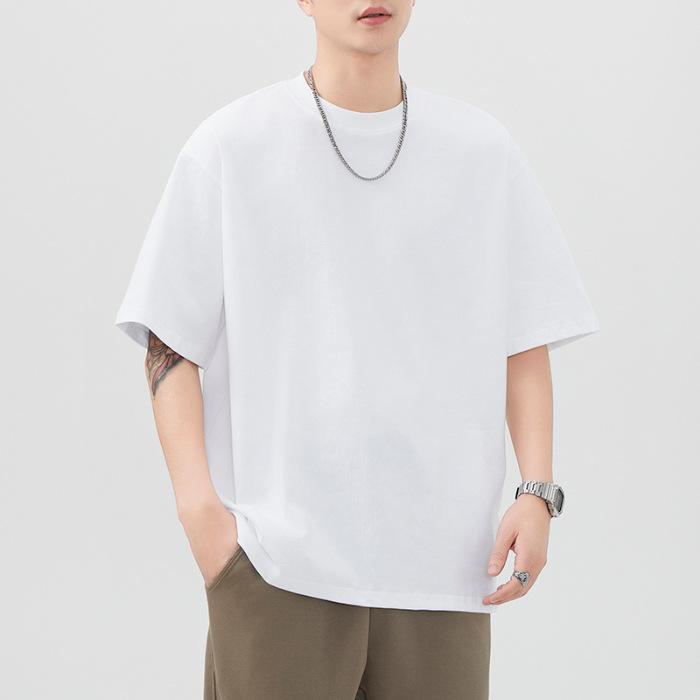 Summer Heavyweight 300g Light Board Pure Cotton Sleeve T-shirt Men's Loose Japanese Casual