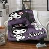 Customizable Kuromi8 Throw Blanket – Personalized Name, All-Season Cozy Snug Blanket, Machine Washable, Personalized Blanket