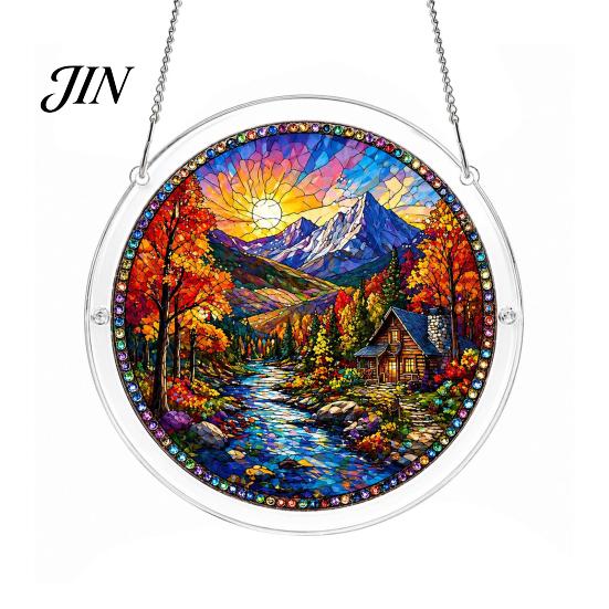 Acryl Puzzle Anhänger Sonnensammler, Bunter Fensterbehang, 19 cm Sonnensammler Wochenendprojekt Dekoration Schmuckstück, Ideal zum Verschenken Und