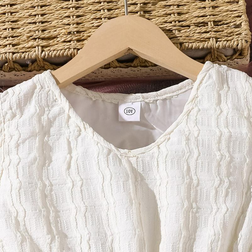 Spring and Summer Big Children's Girls' Sweet Waist Princess Dress Stitching Sleeveless Ruffled Dress