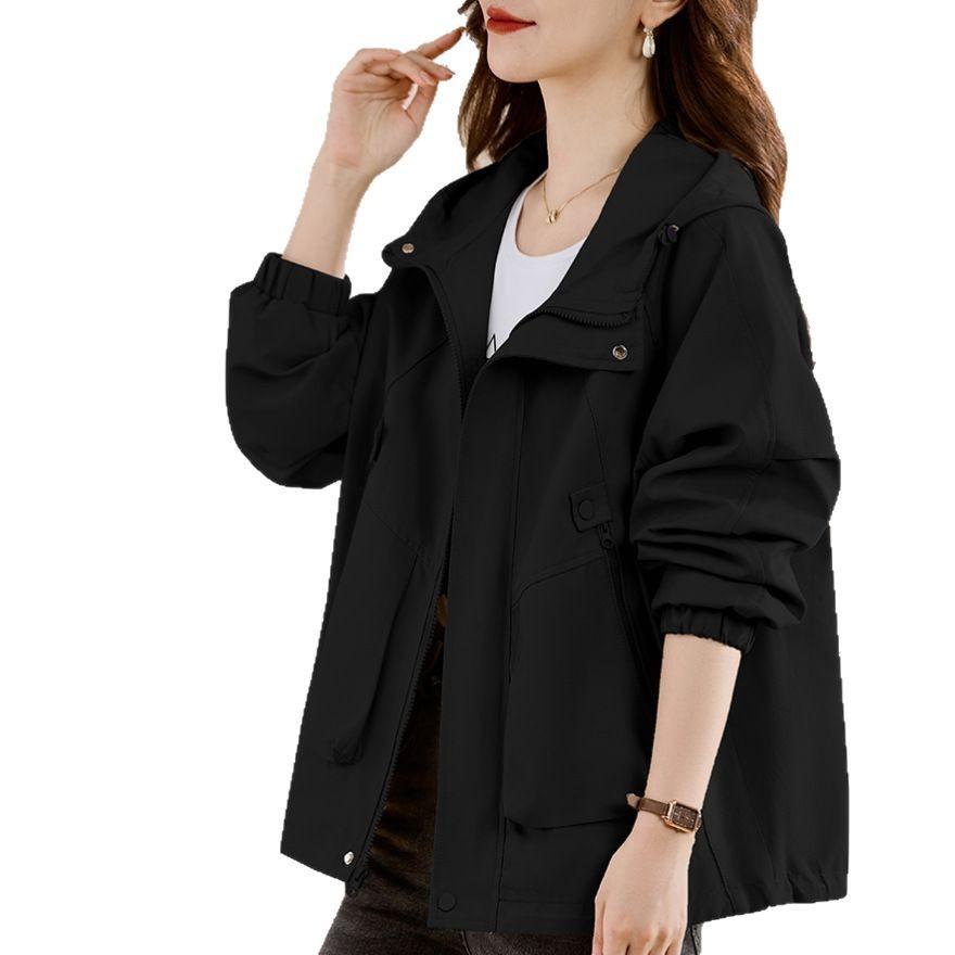 Khaki trench coat women's new spring and autumn women's small person is super good-looking short coat