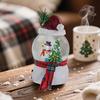 Christmas Faux Crystal Ball Ornament Cartoon Scarf Snowman Snow Ball with Music