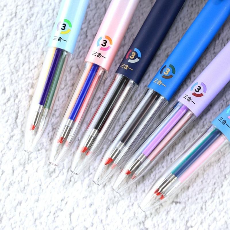6Pcs Multicolored Gel Inks Pen 3 Color-in-1 Gel Pen 0.5MM Retractable Colored Gel Pen for Daily Journaling Note Taking