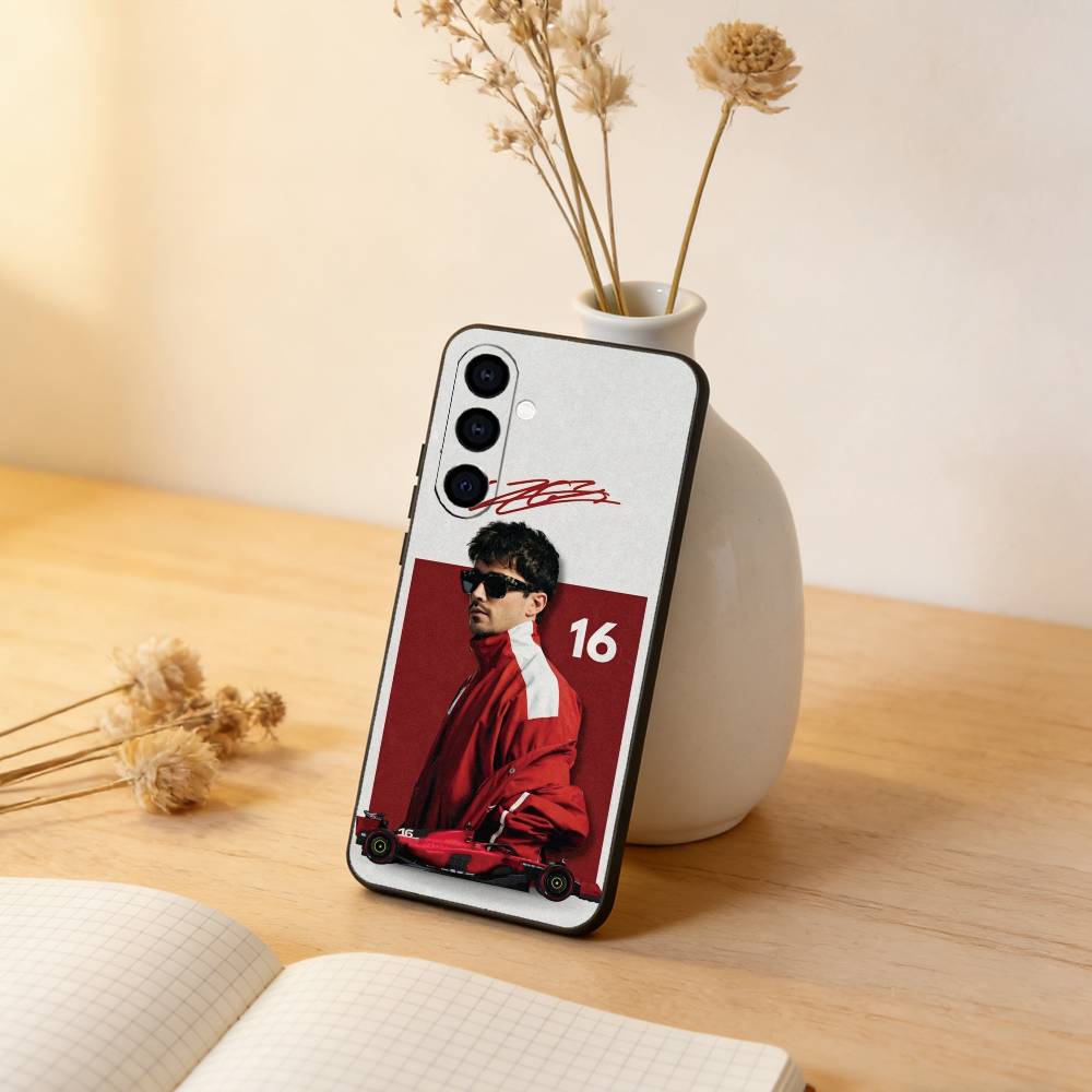 Sports Charles Leclerc Phone Case For Samsung Galaxy A73,A72,A71,A70,A53,A52,A51,Soft Silicone Black Cover