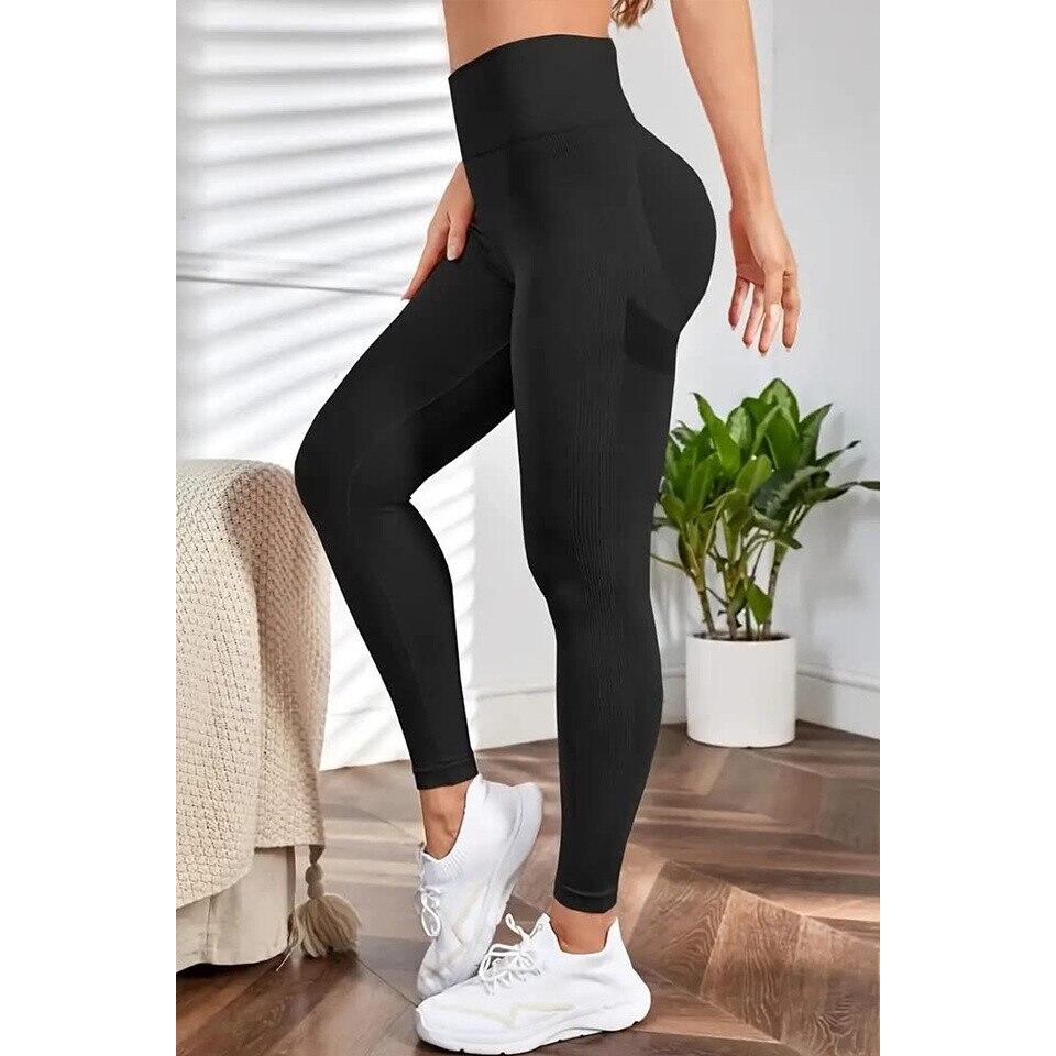 Colanti Fitness High Waist Push Up Yoga Leggings, Elastic Color M, Aerobic Jogging Sports Pants