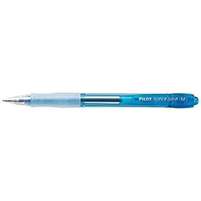 Stylo Bille - PILOT - Supergrip - Lot De 12 - Couleur Bleu Clair - Pointe Moyenne