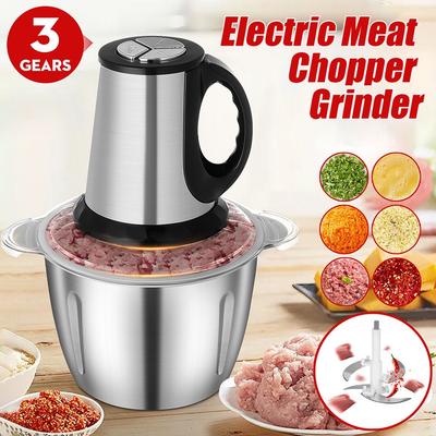 Hachoir Électrique 800W 3 Vitesses Broyeur à Viande Broyeur à Viande en Acier Inoxydable Machine à Hacher Automatique Ménagère Alimentaire 3L