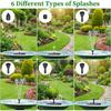 Outdoor Solar Fountain, Solar Water Fountain with 6 Nozzles Various Water Features and 4 Stabilizing Bar, DIY Garden Bird Bath