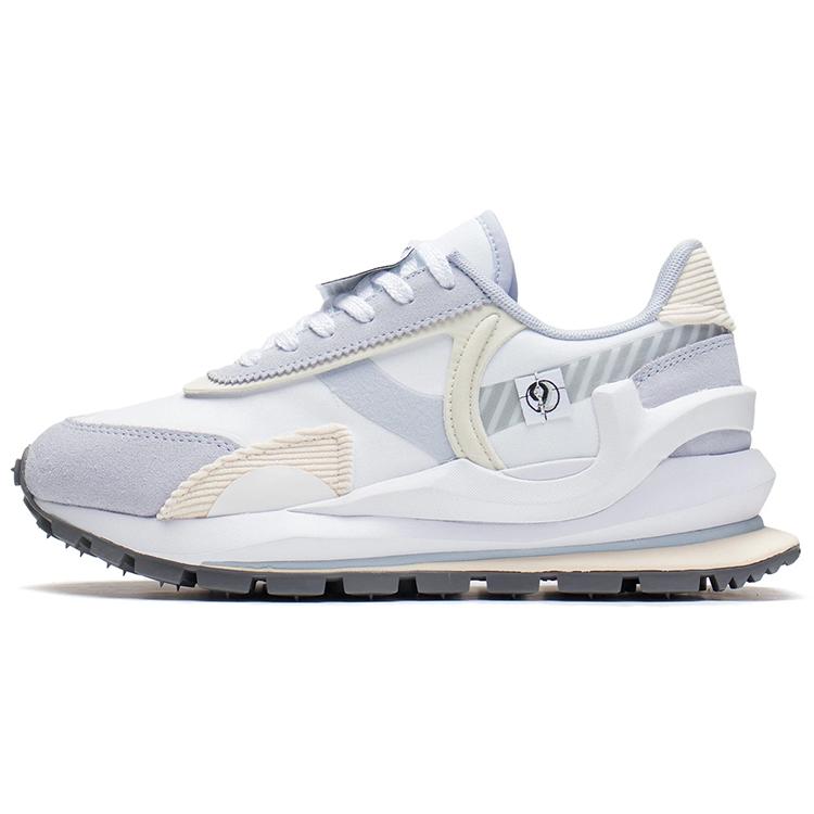 

New LiNing Shock Absorbers With Slip Resistant And Abrasion Resistant Properties Low Top Casual Shoes Women s White Blue AZGS080-3 35.5