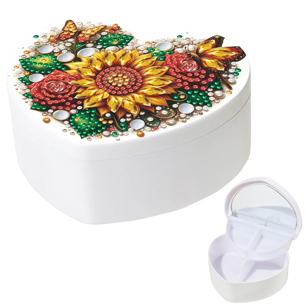 DIY Diamond Painting Rhinestones Decorative Storage Box Partial Drill Crystal Mosaic Storage Container for Desktop Diamond Art