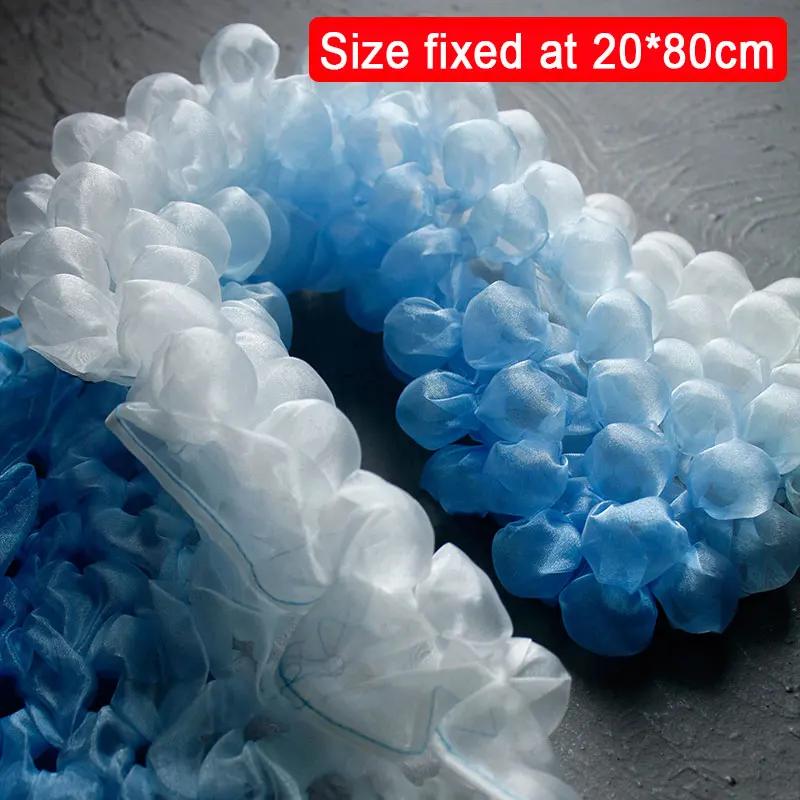 90x20cm Heat Setting Bubble Yarn Fabric Creative Laser Perspective 3D Organza Fabric for DIY Sew Fashion Wedding Dress Clothing