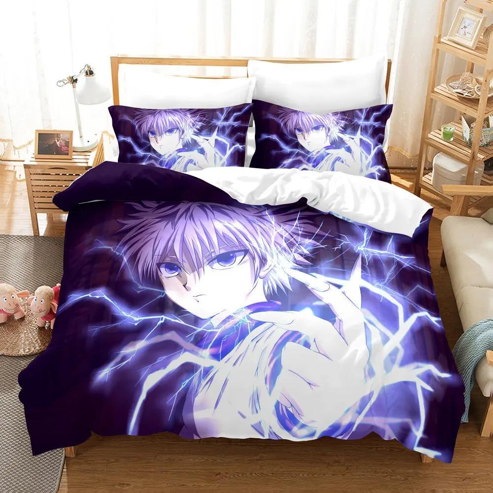 Japanese Anime HUNTER×HUNTER Bedding Set HUNTER Print Duvet Cover Pillowcase Teenagers And Children Quilt Cover Gift