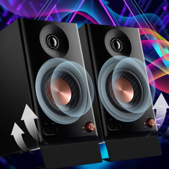 Yousheng Desktop Speaker Stand Metal Support Base 15Degree Tilt Shockproof Heavy Duty Small Speaker Rack Audio Equipment Stand Stable Sound Experience