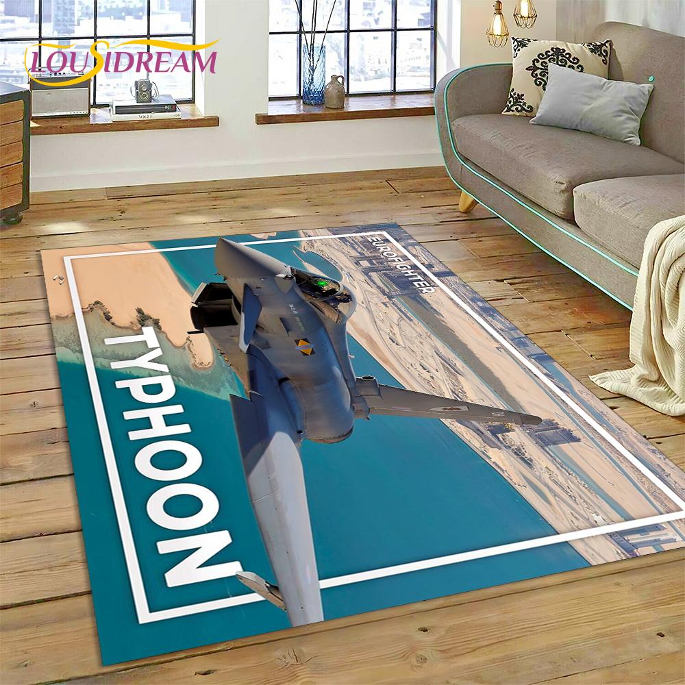 3D Flygvapnets Jaktplan Spitfire Flygplan Matta för Hem Vardagsrum Sovrum Soffa Dörrmatta Dekor, Barnområdesmatta Halkfri Matta