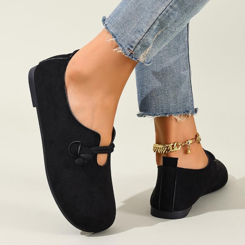 Spring and Autumn New Birkenstocks Women's Flat One-Pedal Casual Loafers Suede Round Head Single Shoes