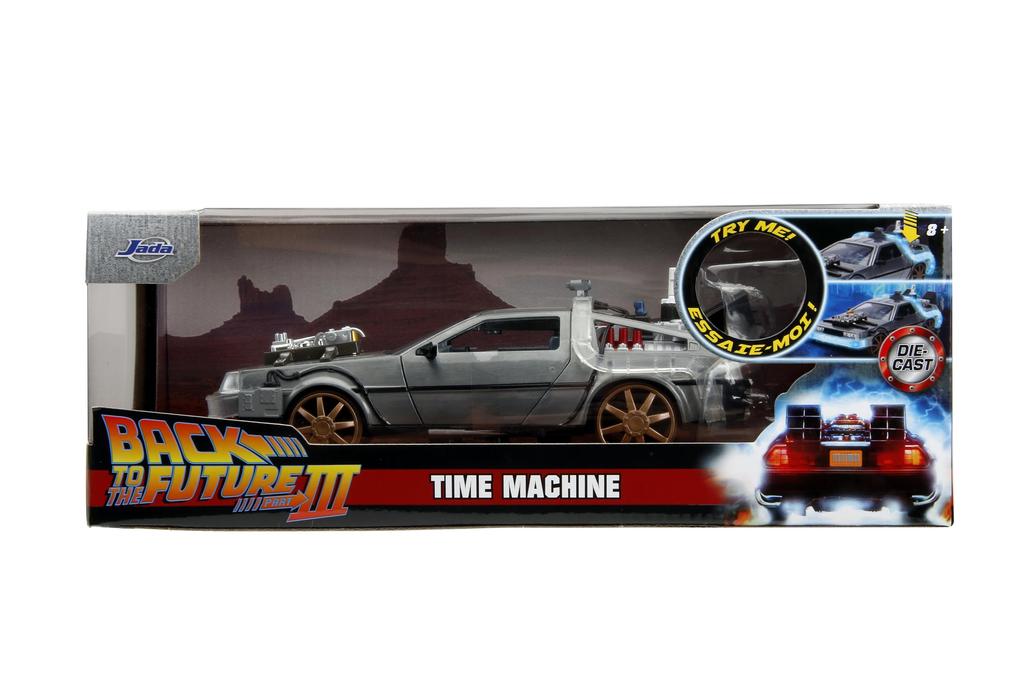 1:24 Scale BACK TO THE FUTURE PART III - TIME MACHINE (RAIL) W/LIGHT Back to the Future Diecast Car [Parallel Import]
