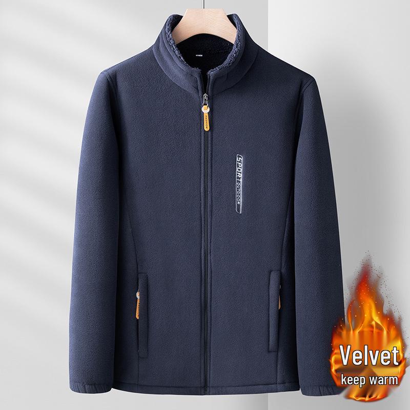 Men's Plush Fleece Stand-Up Collar Sweatshirt: Thickened, Loose-Fit, Plus Size for Autumn/Winter Outdoor Casual Wear