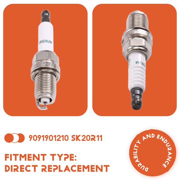 Set of 4 Spark Plugs - Compatible with Toyota 4Runner, Camry, Corolla, Celica