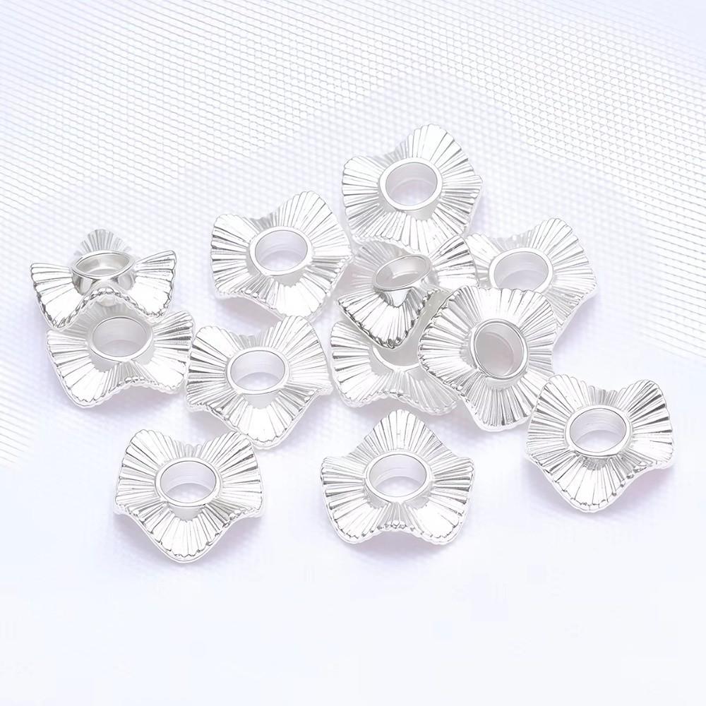 

20 шт. Металлические бусины-разделители с позолотой 14K/18K, плоские круглые, для изготовления ювелирных изделий, ожерелья, серег, браслета Silver 8mm 20pcs