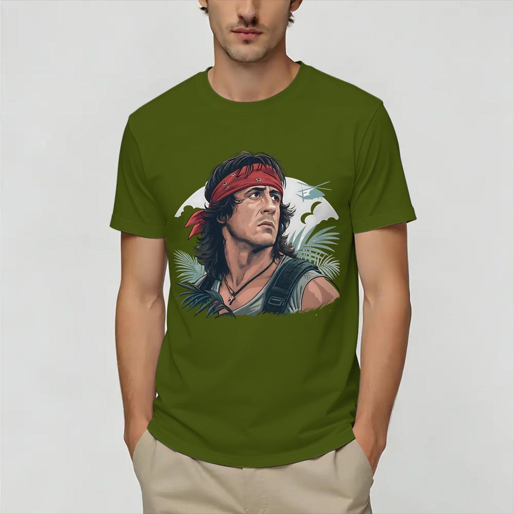 John Rambos T Shirt Summer Popular TShirts Couple Cotton ONeck Plus Size Clothes ShortSleeve Streetwear Tshirt